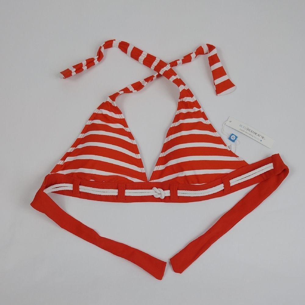 Bleu Rod Beattie Striped Halter Swim Top